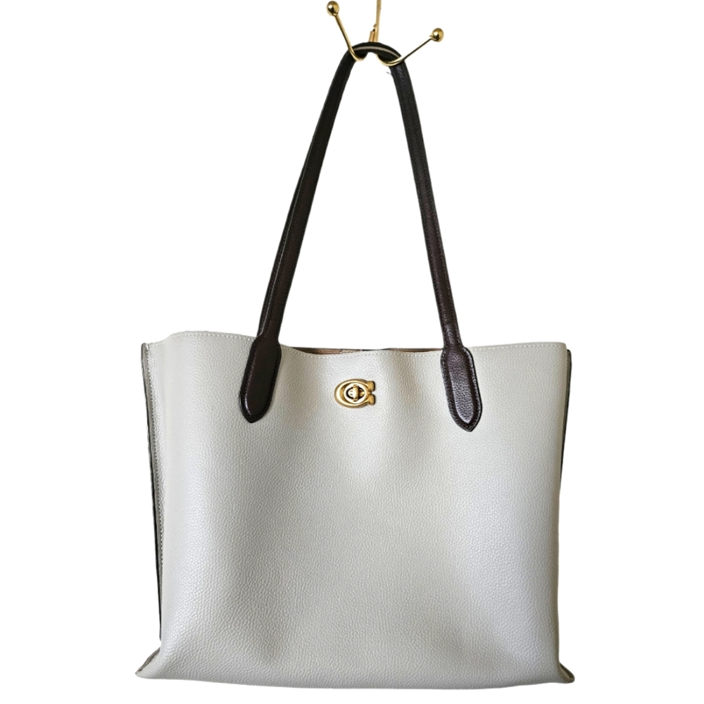 Coach Willow Colorblock Signature Interior Leather Tote in Dove Grey-C0692